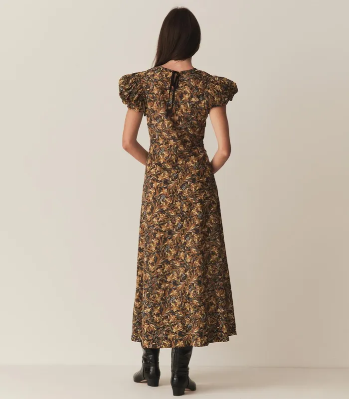 DEN Dresses Women Rhodia Dress Noir Narcissus Floral DEN Dresses Women Rhodia Dress Noir Narcissus Floral