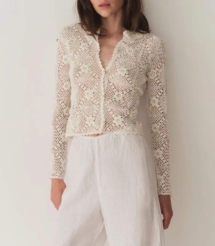 DEN Knitwear Women Ottoline Cardigan Pearl
