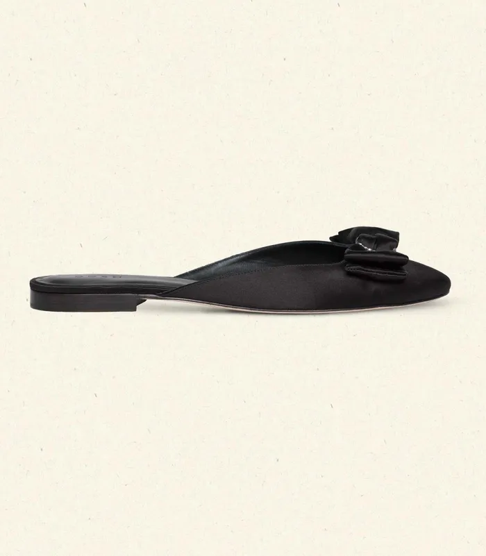 DEN Shoes Women Tilly Mule Black Satin