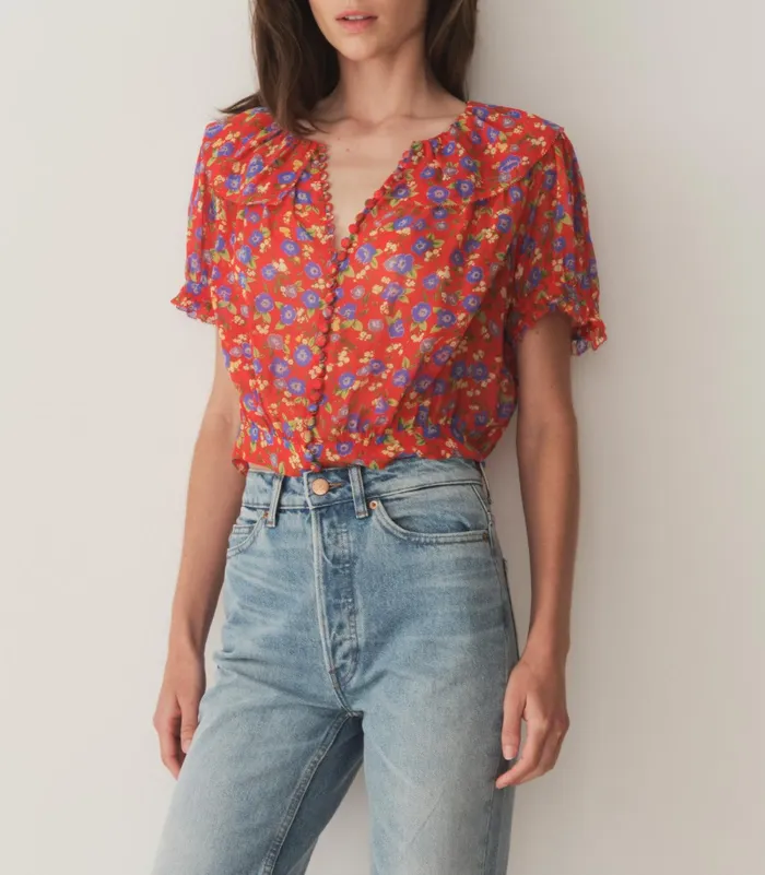 DEN Tops Women Anaise Top Red Dayflower Meadow