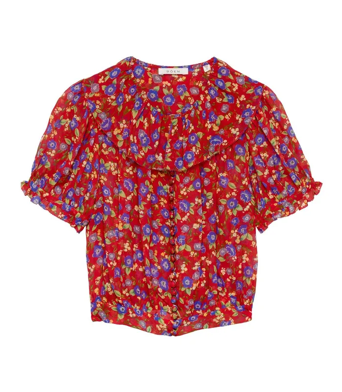 DEN Tops Women Anaise Top Red Dayflower Meadow