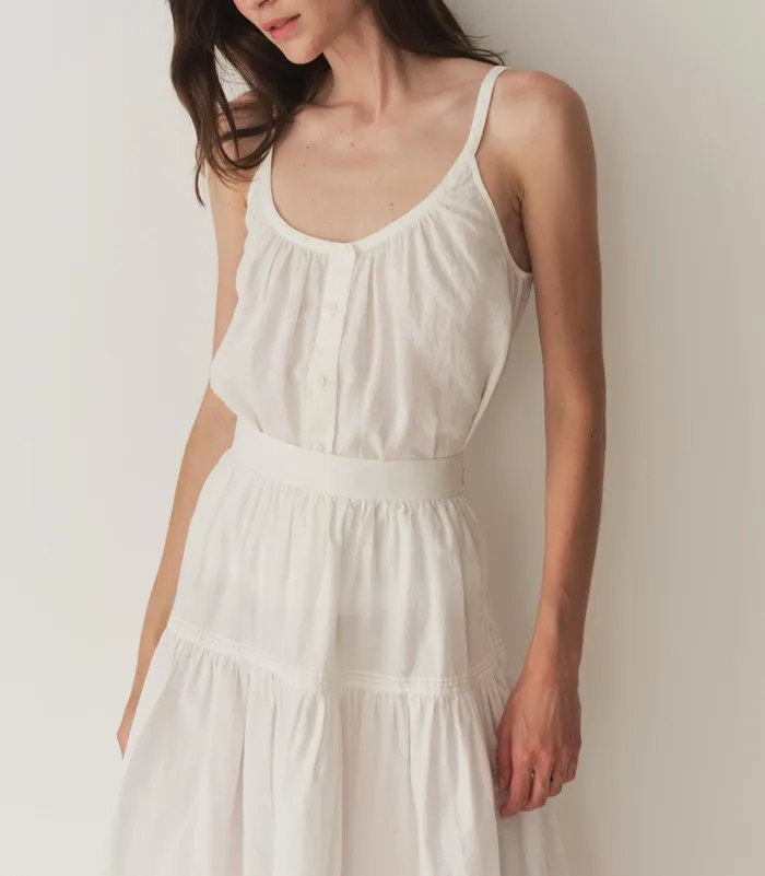 DEN Tops Women Nalina Linen Top Salt DEN Tops Women Nalina Linen Top Salt