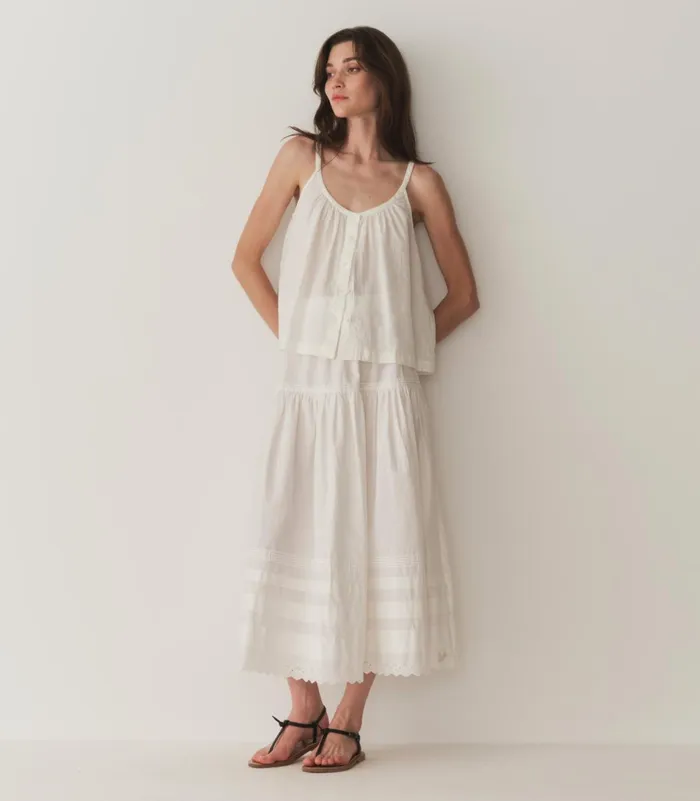 DEN Tops Women Nalina Linen Top Salt DEN Tops Women Nalina Linen Top Salt