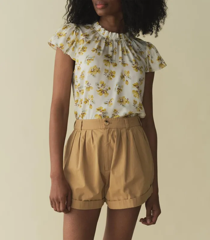 DEN Tops Women Yvie Top Gold Frolicking Floral