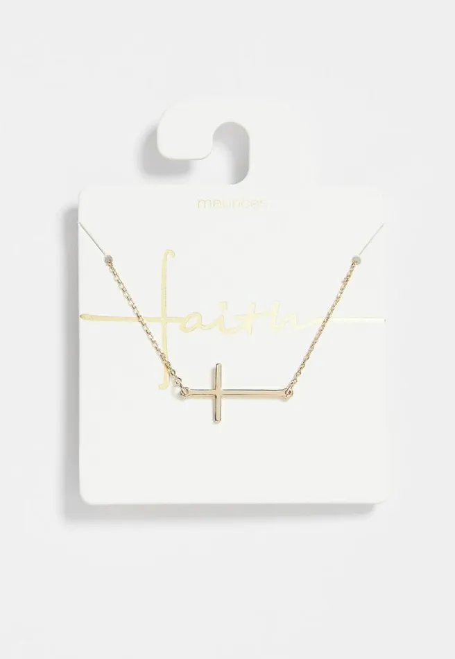 Dainty Side Cross Necklace Women Maurices Jewelry