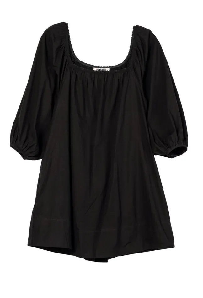 Dali Black Cotton Mini Dress Women Ciao Lucia Black Dresses