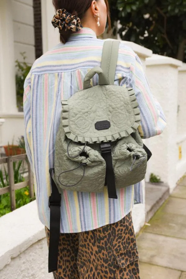 Damson Madder Bags Accessories Rose Quilted Backpack Khaki