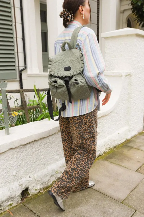 Damson Madder Bags Accessories Rose Quilted Backpack Khaki