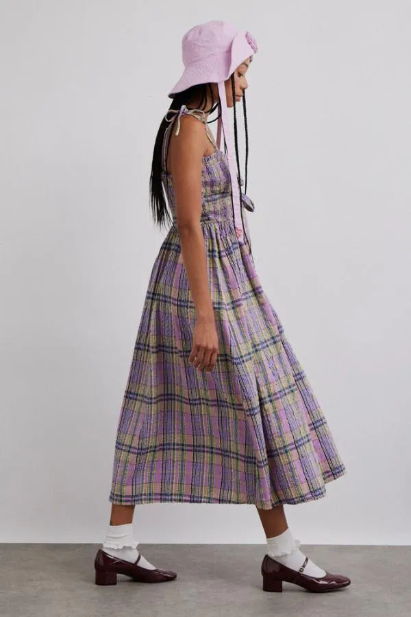 Damson Madder Coords Women Hettie Midi Dress 8211 Cindy Check