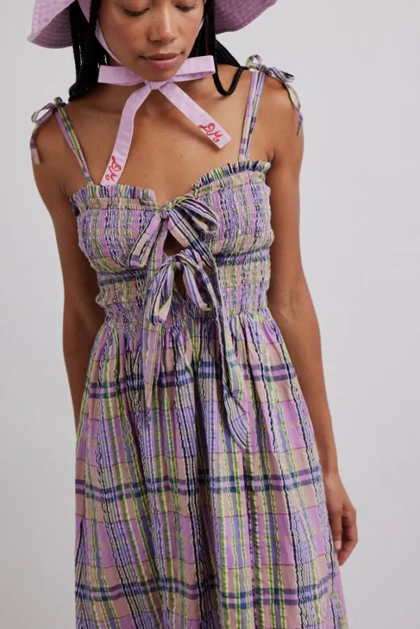 Damson Madder Coords Women Hettie Midi Dress 8211 Cindy Check
