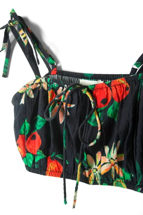 Damson Madder Coords Women Karmen Ruche Bralet 8211 Apple Print