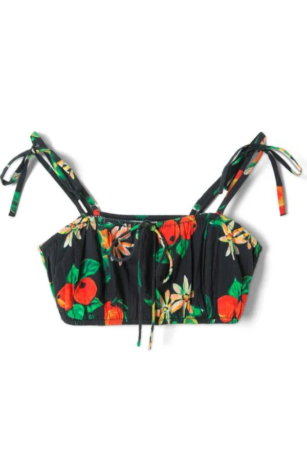 Damson Madder Coords Women Karmen Ruche Bralet 8211 Apple Print