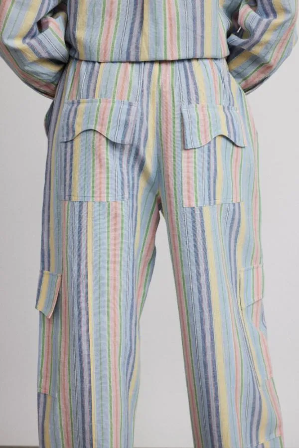 Damson Madder Coords Women Sicily Rocket Cargo Trousers 8211 Multi Stripe