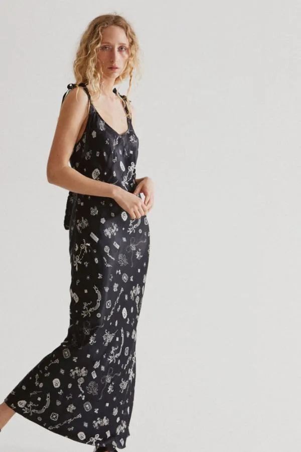 Damson Madder Dresses Women Cleo Slip Dress Symbol Print