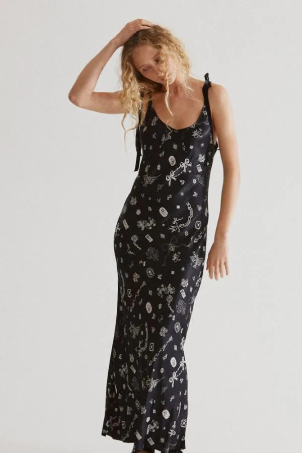 Damson Madder Dresses Women Cleo Slip Dress Symbol Print
