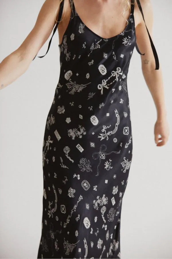 Damson Madder Dresses Women Cleo Slip Dress Symbol Print