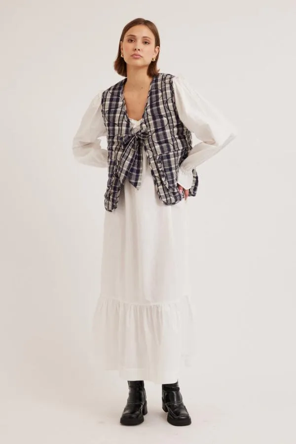 Damson Madder Gilets Women Arte Tie Gilet 8211 Navy Check
