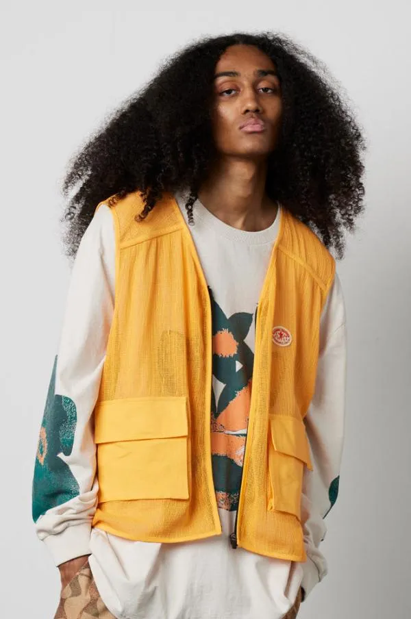 Damson Madder Gilets Women Orange Fisherman Gilet