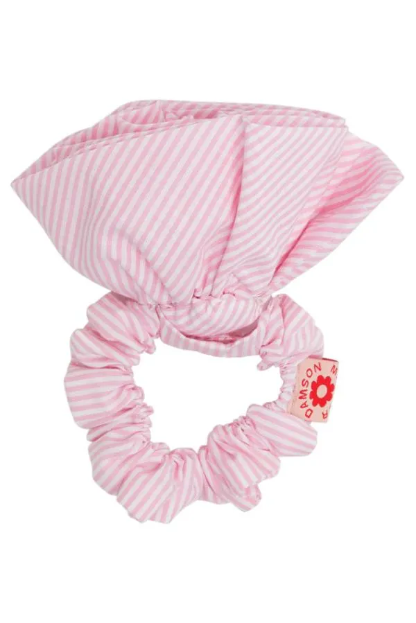 Damson Madder Hair Accessories Accessories Rosette Scrunchie In Pink Stripe
