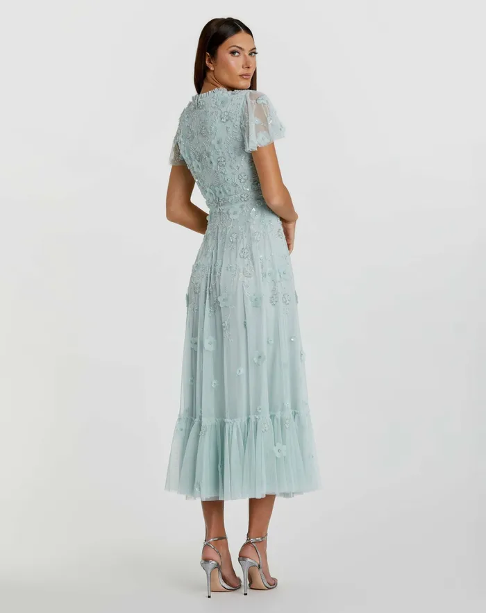 Daytime Dresses Embellished High Neck Cap Sleeve A Line Dress Powder Blue Mac Duggal Women Daytime Dresses Embellished High Neck Cap Sleeve A Line Dress Powder Blue Mac Duggal Women