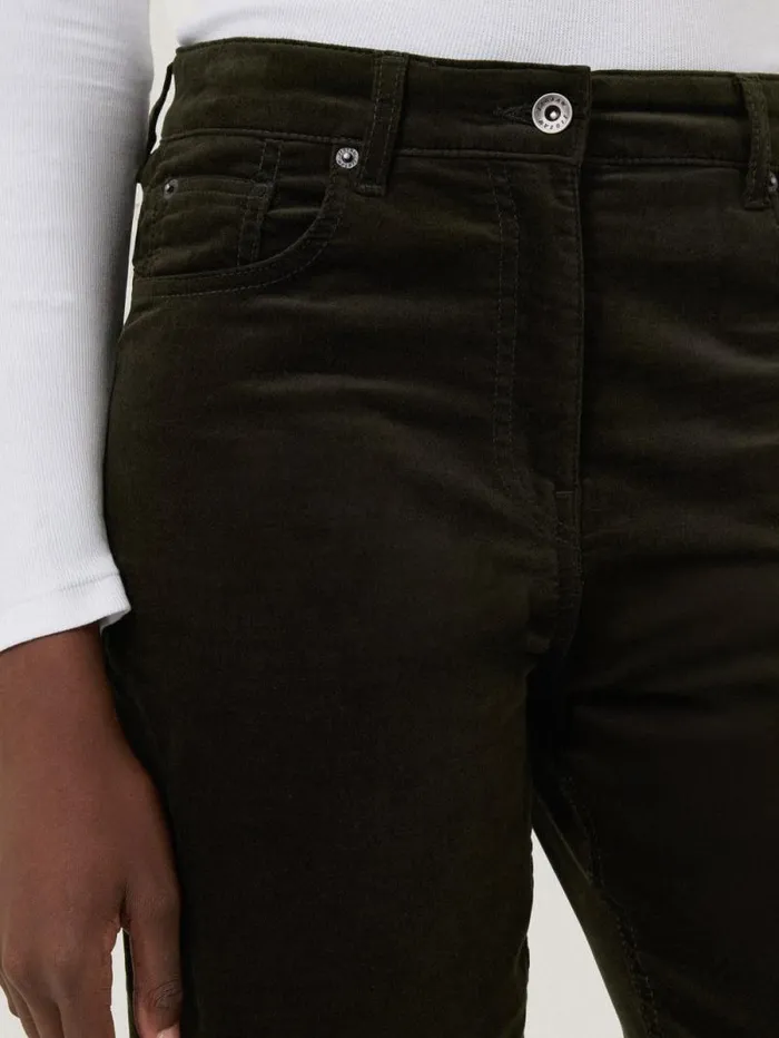 Delmont Velvet Tapered Jean Dark Green Women Jigsaw Trousers