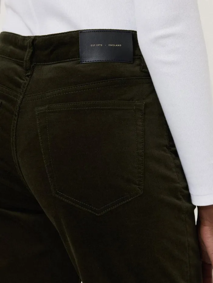 Delmont Velvet Tapered Jean Dark Green Women Jigsaw Trousers