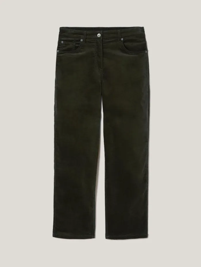 Delmont Velvet Tapered Jean Dark Green Women Jigsaw Trousers