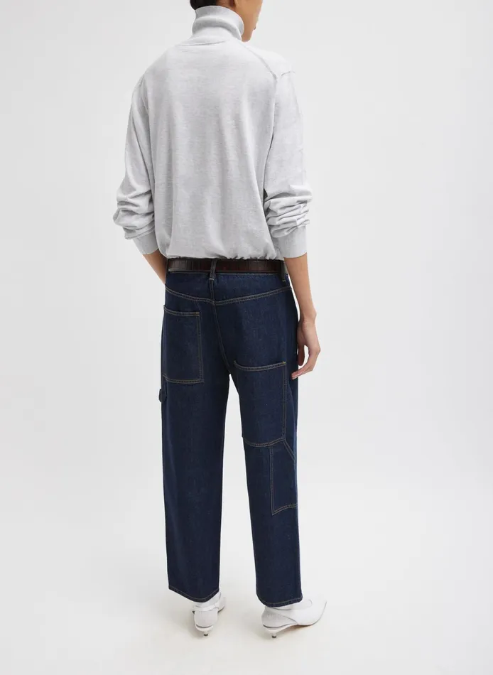 Denim Women Tibi Spring Denim Cropped Slouchy Cargo Jean