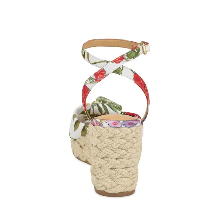 Dotime Espadrille Wedge Sandals White Floral Women Nine West Sandals Dotime Espadrille Wedge Sandals White Floral Women Nine West Sandals