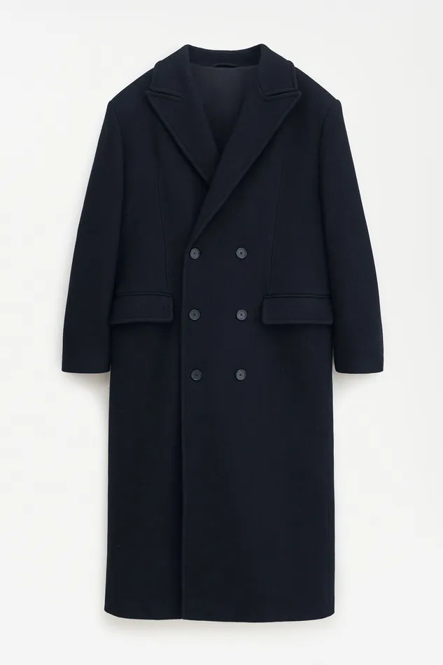 Double Breasted Wool Coat Black Men Coats and Jackets filippak Double Breasted Wool Coat Black Men Coats and Jackets filippak