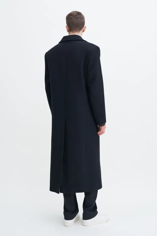 Double Breasted Wool Coat Black Men Coats and Jackets filippak Double Breasted Wool Coat Black Men Coats and Jackets filippak