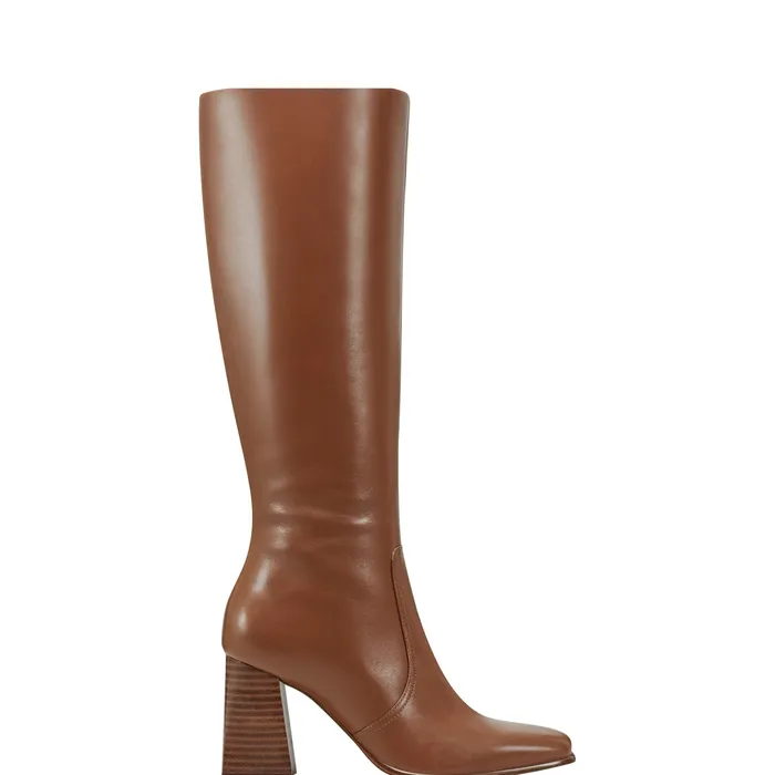 Dreeam Block Heeled Boot Tan Leather Women Boots Marc Fisher
