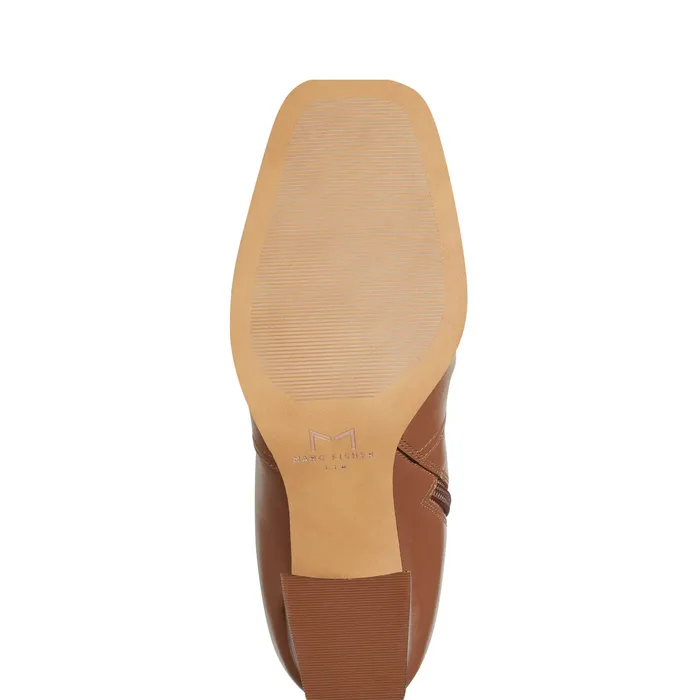 Dreeam Block Heeled Boot Tan Leather Women Boots Marc Fisher