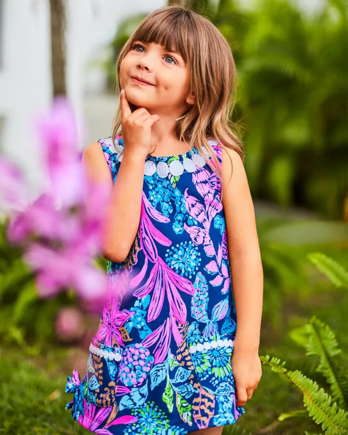 Dresses and Rompers GirlsHome and Gifts Lilly Pulitzer Girls Little Lilly Knit Shift Dress Aegean Navy Calypso Coast Dresses and Rompers GirlsHome and Gifts Lilly Pulitzer Girls Little Lilly Knit Shift Dress Aegean Navy Calypso Coast