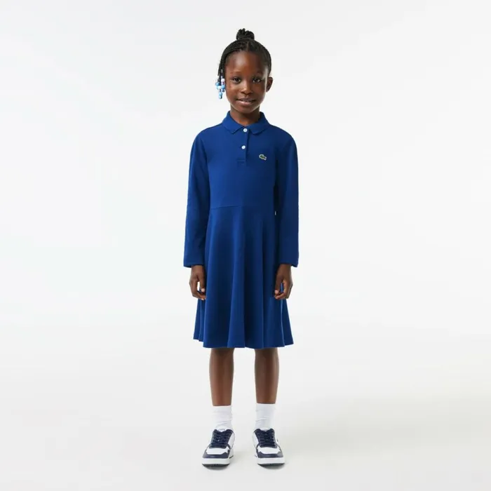 Dresses and Skirts Kids Lacoste Kids039 Piqu Polo Dress Methylene Blue F9f