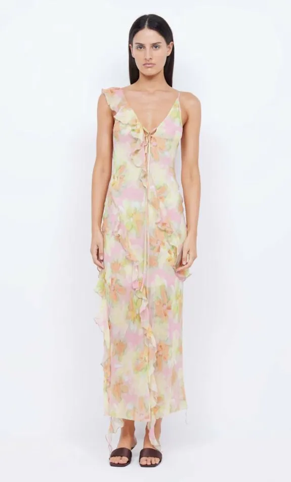 Dresses Bec Bridge Courtney Frill Maxi Dress Pink Blossom