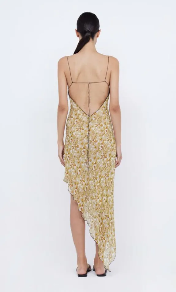 Dresses Bec Bridge Florentine Asym Midi Dress Golden Blurred Floral