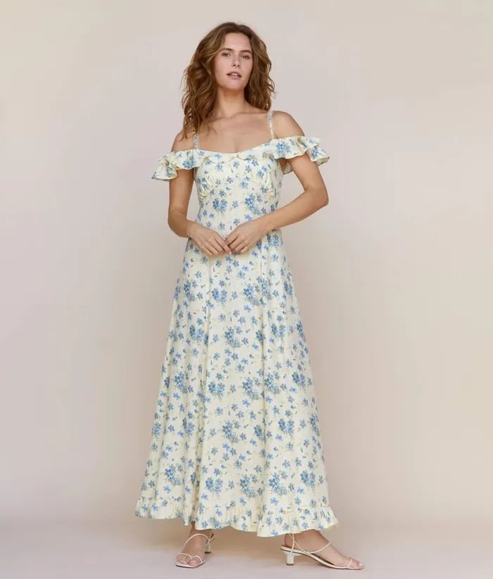 Dresses The Helina Dress Lilies In Bloom Silk Christy Dawn Women