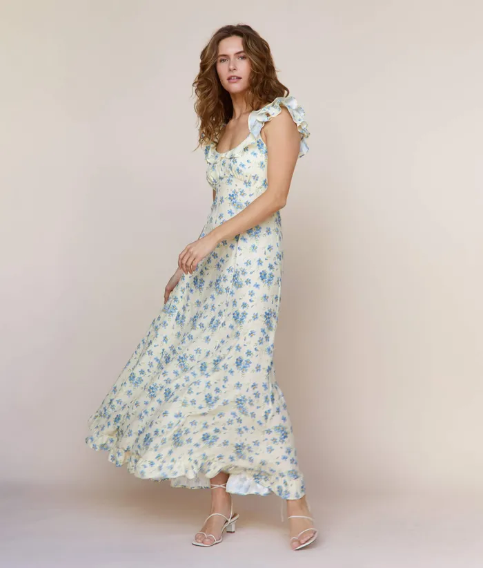 Dresses The Helina Dress Lilies In Bloom Silk Christy Dawn Women Dresses The Helina Dress Lilies In Bloom Silk Christy Dawn Women