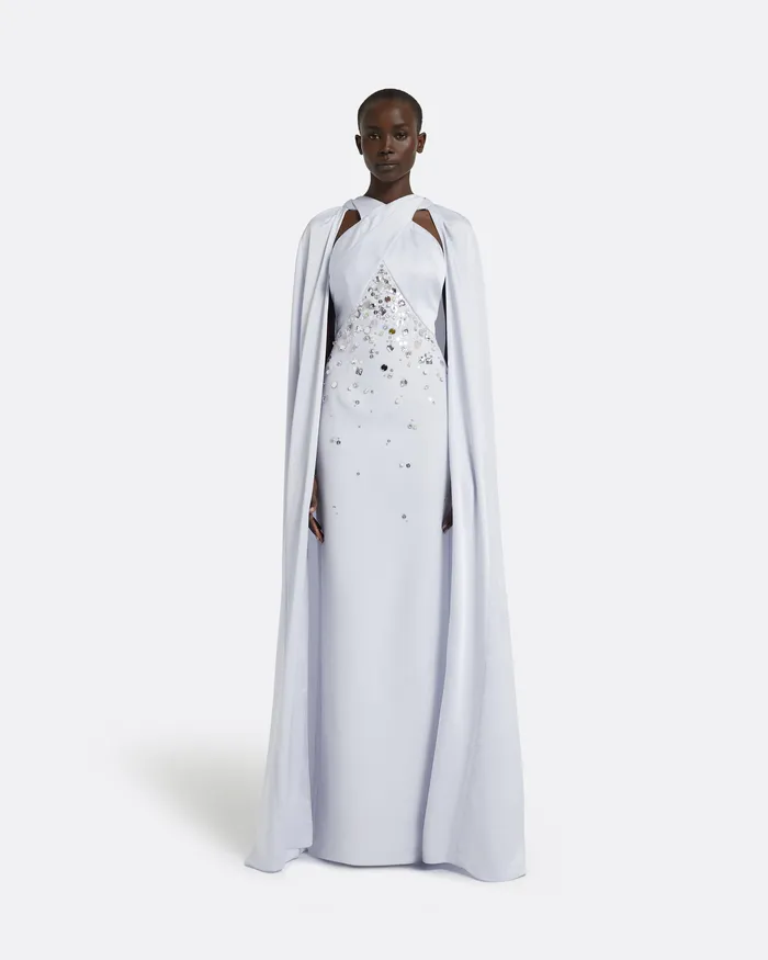 Dresses Women Ayse Silk Blue Long Dress Silk Blue Safiyaa