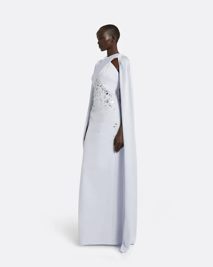 Dresses Women Ayse Silk Blue Long Dress Silk Blue Safiyaa