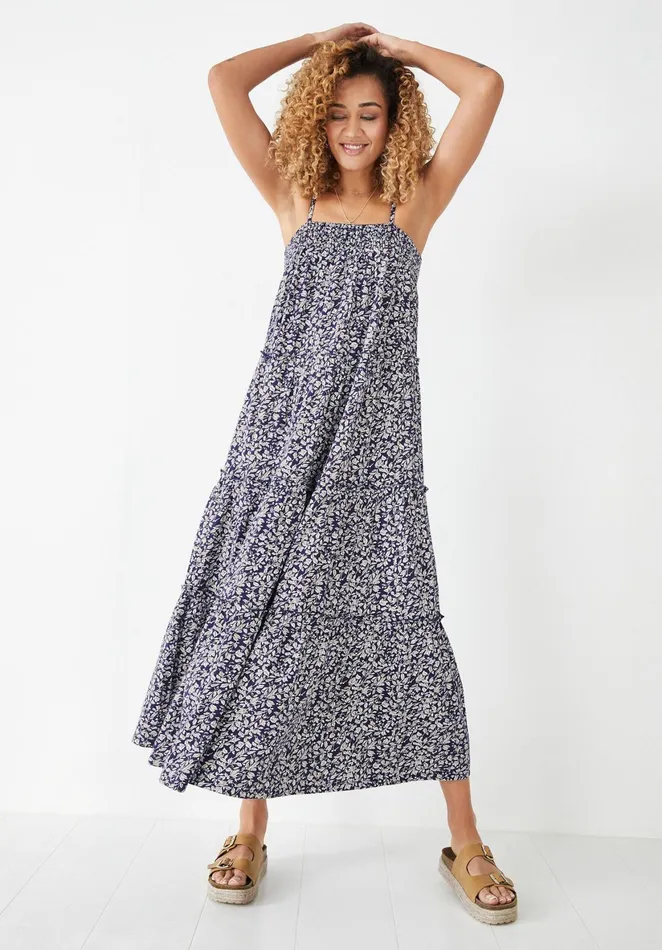 Dresses Women Hush Mirna Strappy Tiered Dress Ivy Blueecru