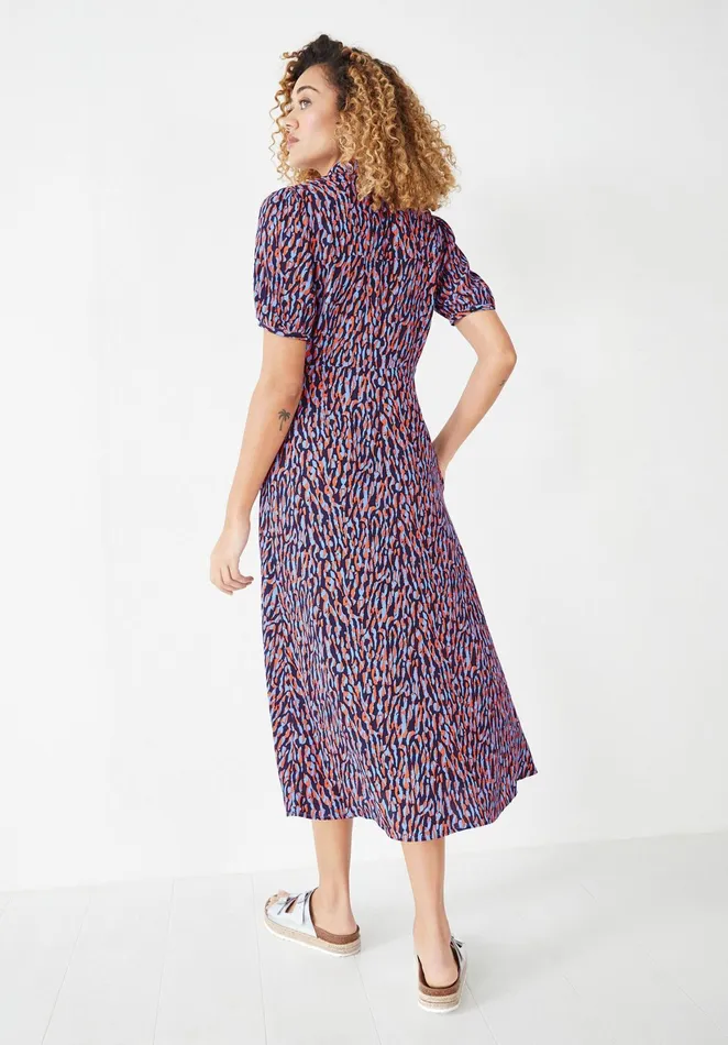 Dresses Women Hush Sienna Midi Shirt Dress Abstract Animal Blueorange