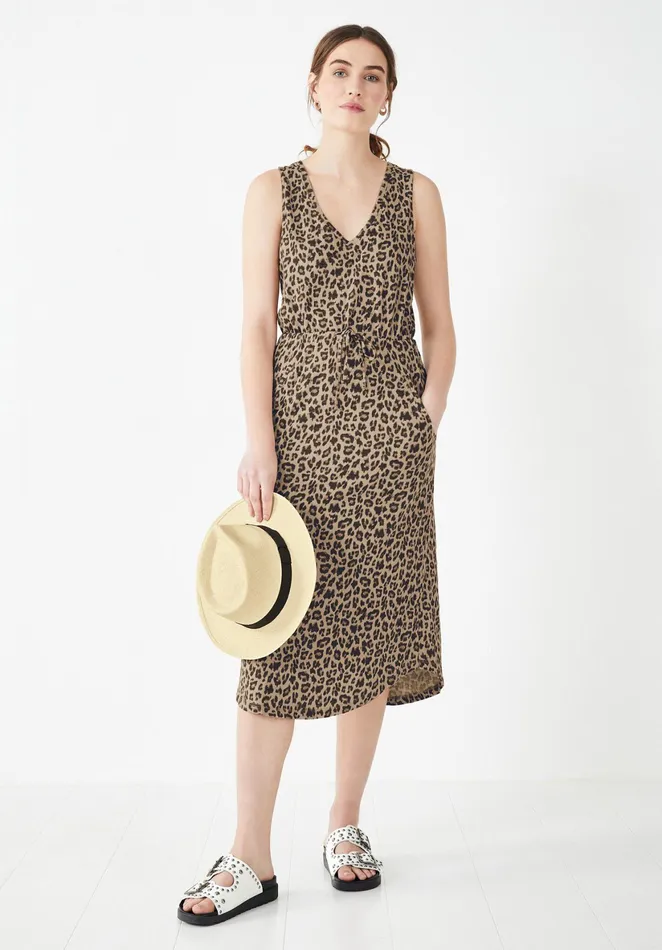 Dresses Women Hush VNeck Jersey Midi Dress Leopard