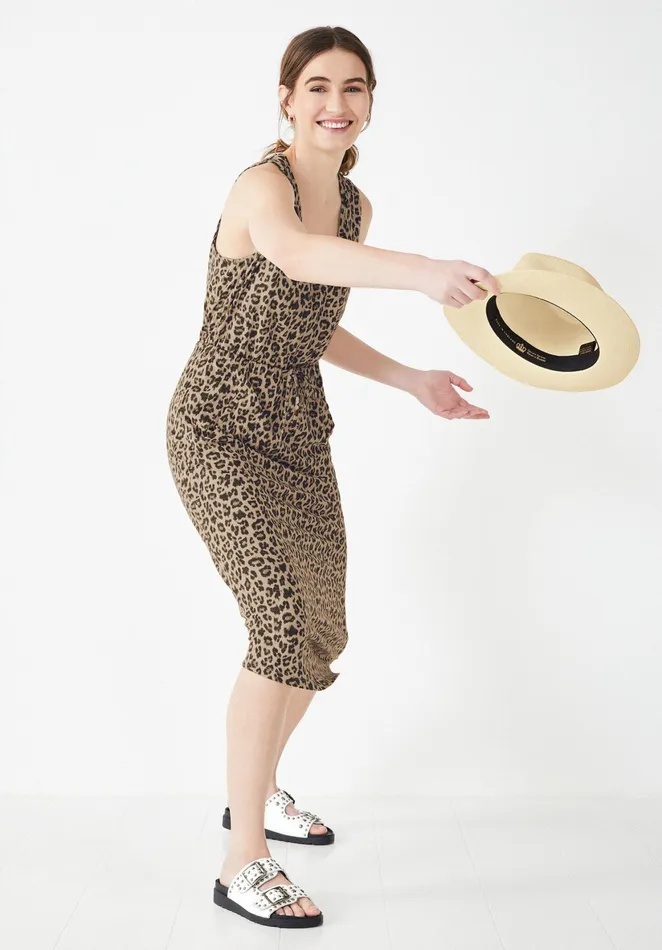 Dresses Women Hush VNeck Jersey Midi Dress Leopard
