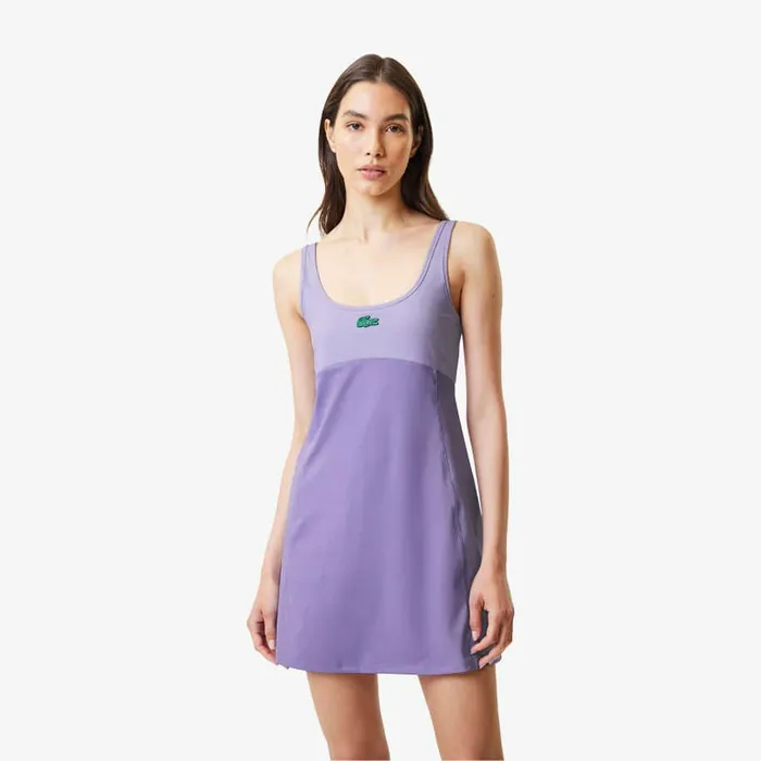 Dresses Women Lacoste Women039s Lacoste X Bandier All Motion Colorblock Dress Purple Ix7