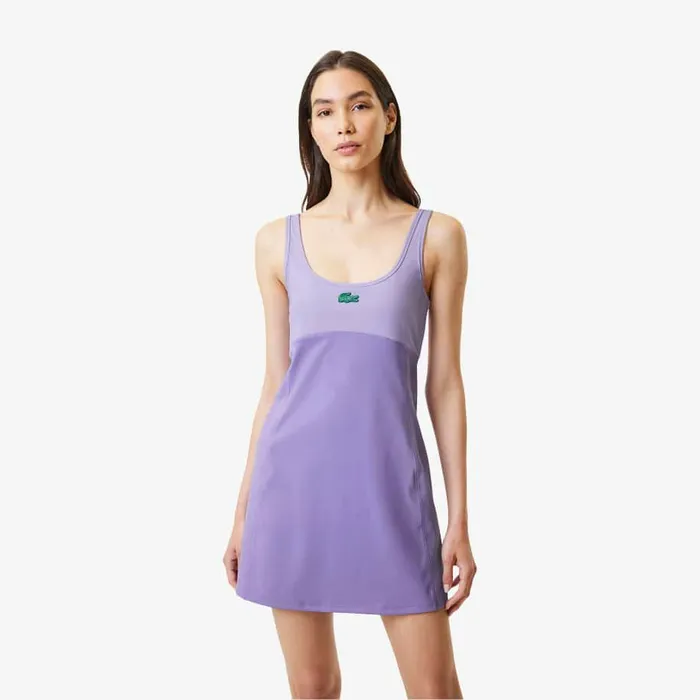 Dresses Women Lacoste Women039s Lacoste X Bandier All Motion Colorblock Dress Purple Ix7
