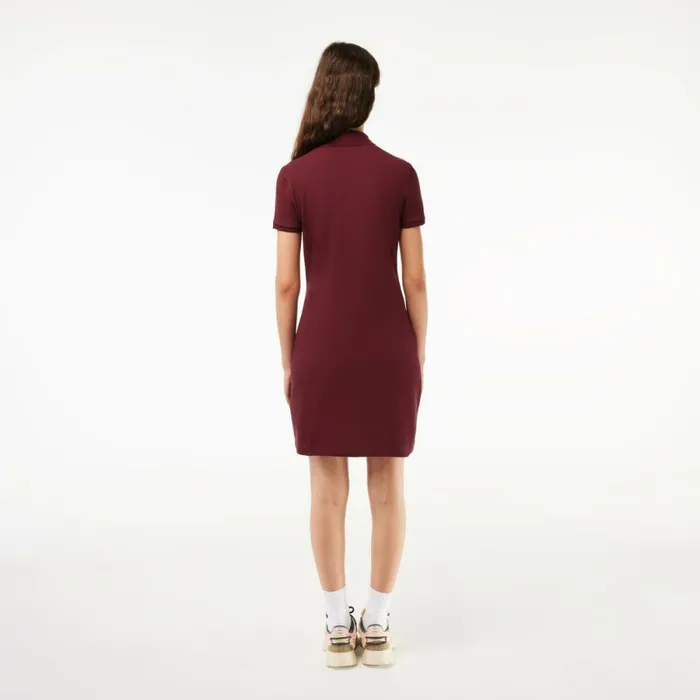 Dresses Women Lacoste Women039s Slim Fit Stretch Cotton Piqu Polo Dress Bordeaux Yup