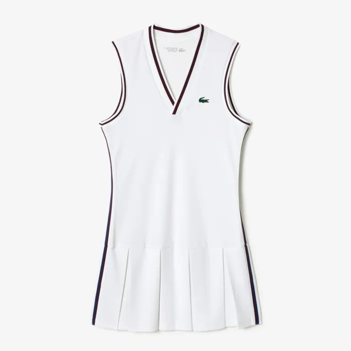 Dresses Women Lacoste Women039s Sport Dress With Removable Piqu Shorts White Navy Blue Bed