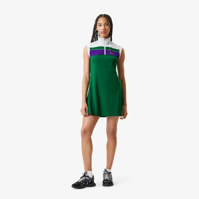 Dresses Women Lacoste Women039s Tennis Dress Green White Purple Iyi